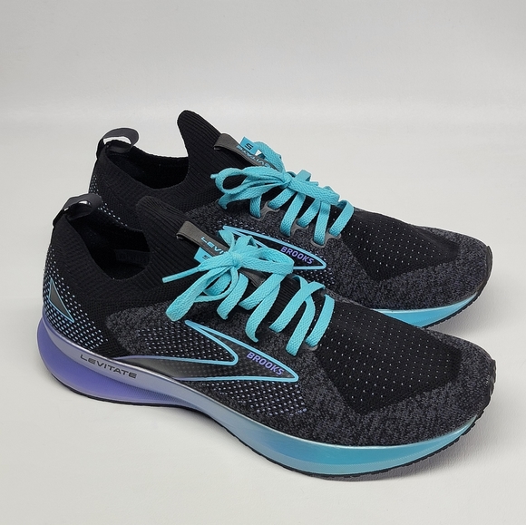 Brooks Shoes Brooks Levitate Stealthfit 5 Black Purple Womens Size